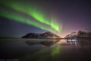 Nordlyset i Reine. Photo Joanna Borgiel